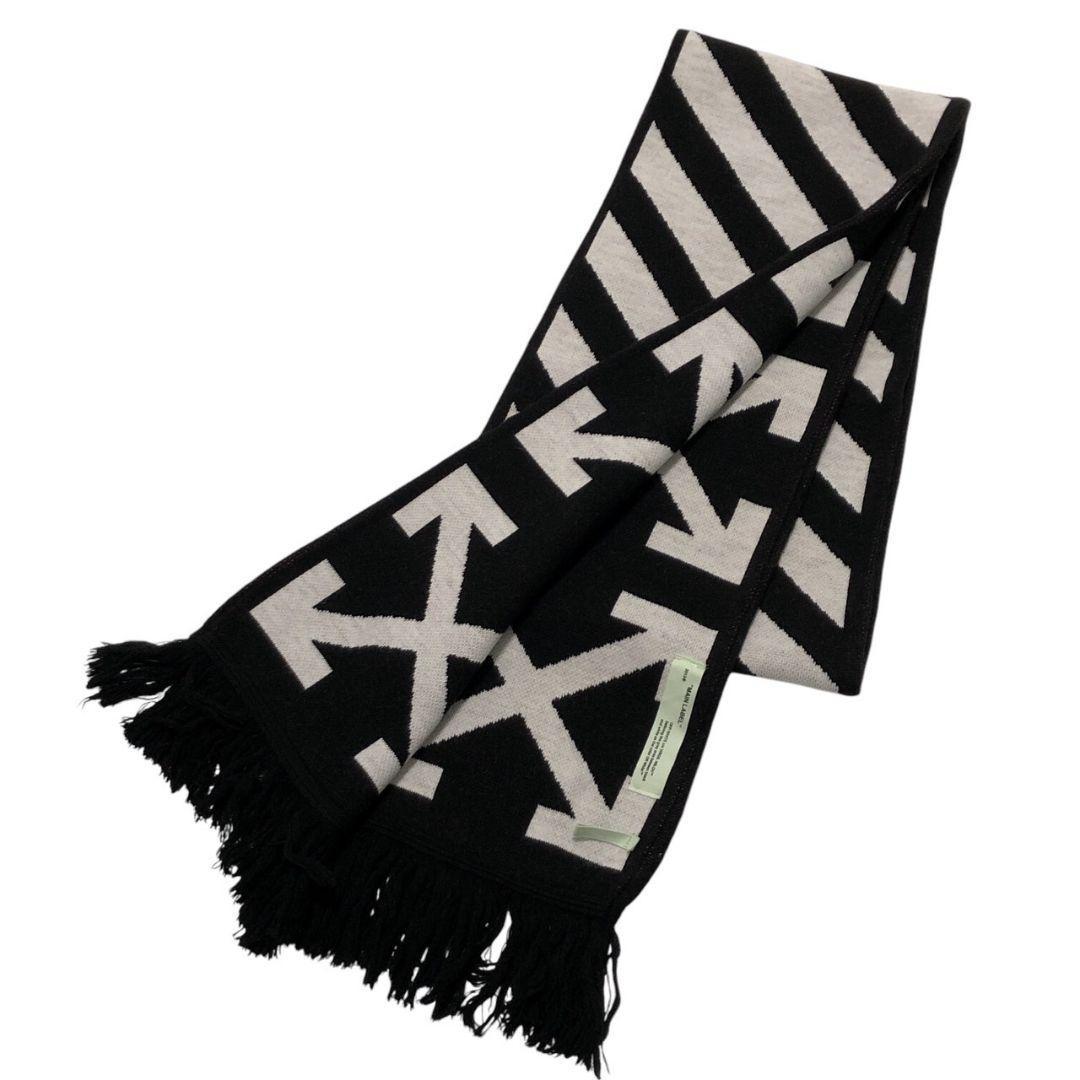 美品✨OFF-WHITE オフホワイト アローマーク 大判マフラー ニット