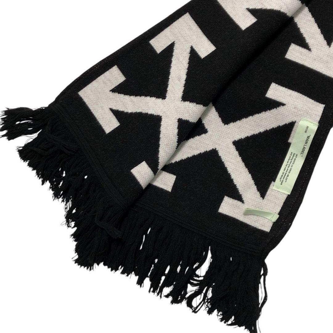 美品✨OFF-WHITE オフホワイト アローマーク 大判マフラー ニット