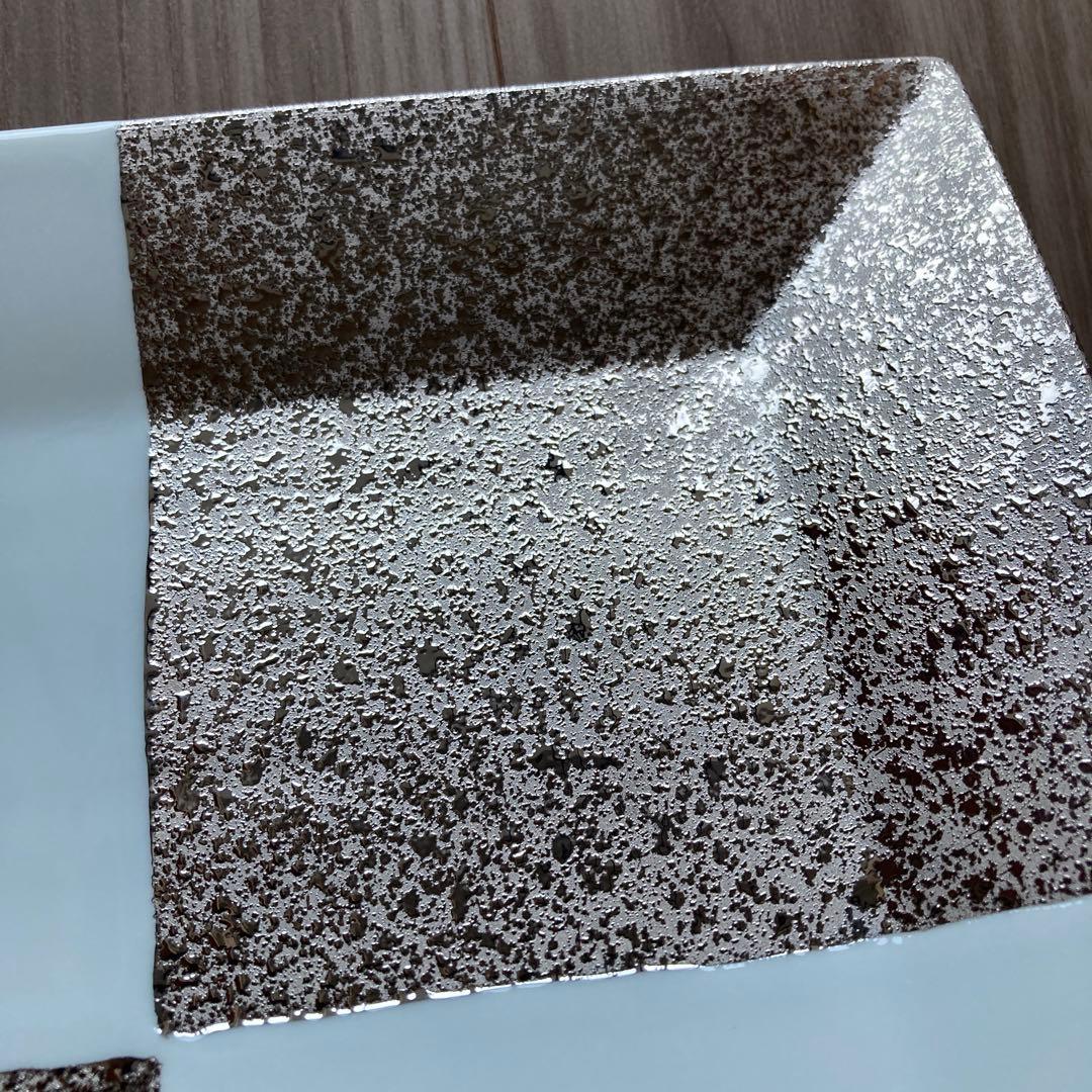 鷹巣瑞光堂　プラチナ市松(大)正角皿　逸山窯　22.5cm　2枚セット