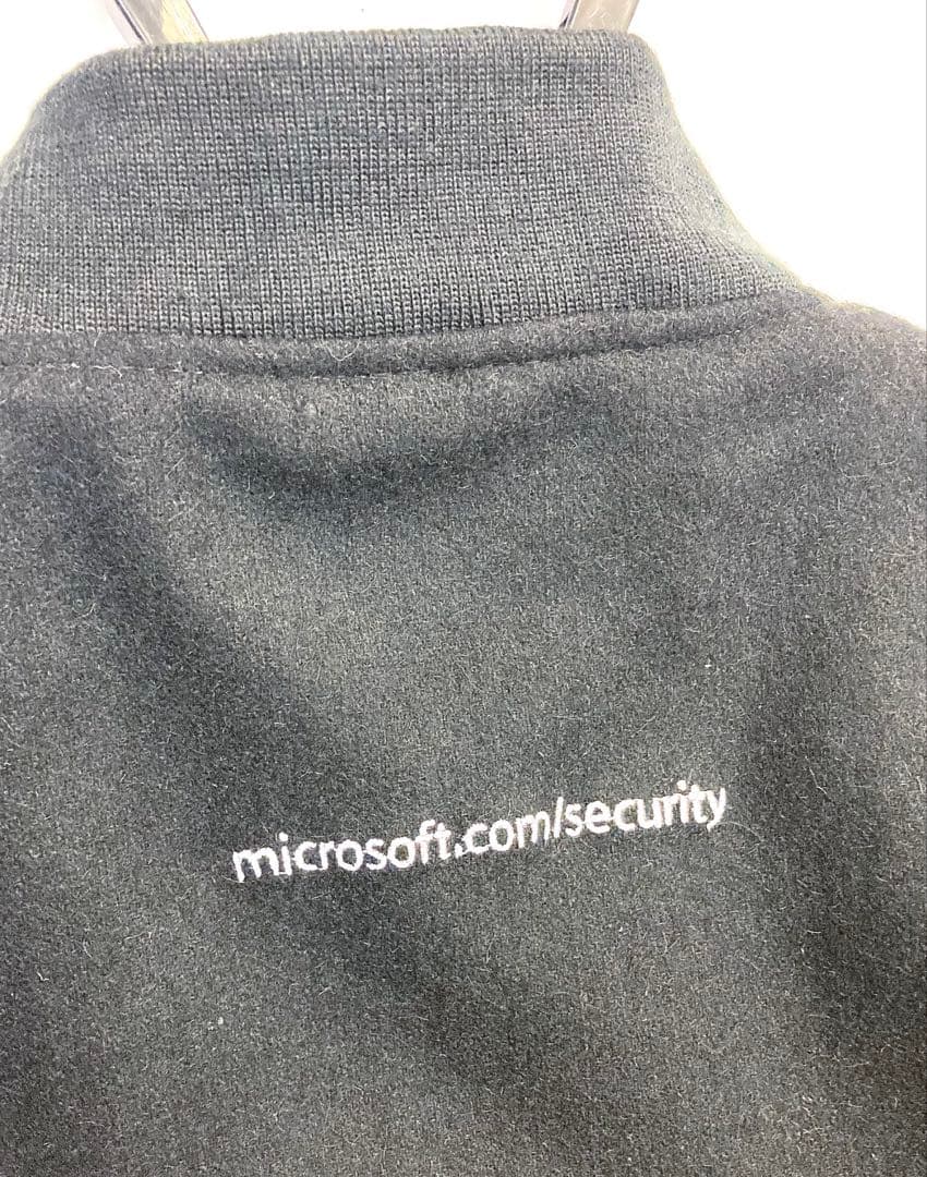 希少】Microsoft マイクロソフト スタジャン 企業ロゴ 黒 L