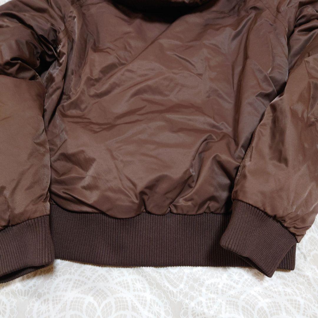 ブラウン ミリタリージャケット ファー付きポロラルフローレンジーンズレディースＬ