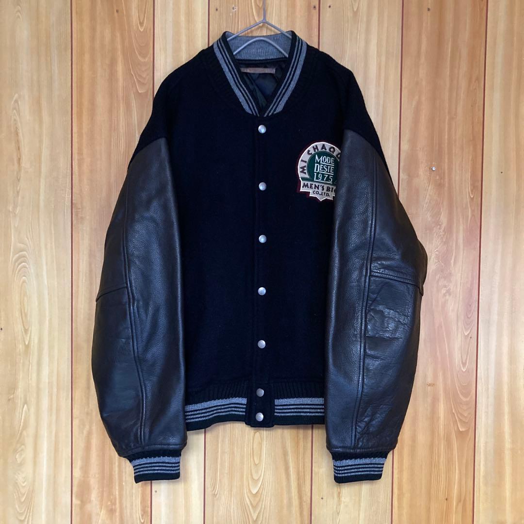 希少XLサイズ　美品　80s MEN’S BIGI 袖レザー　スタジャン