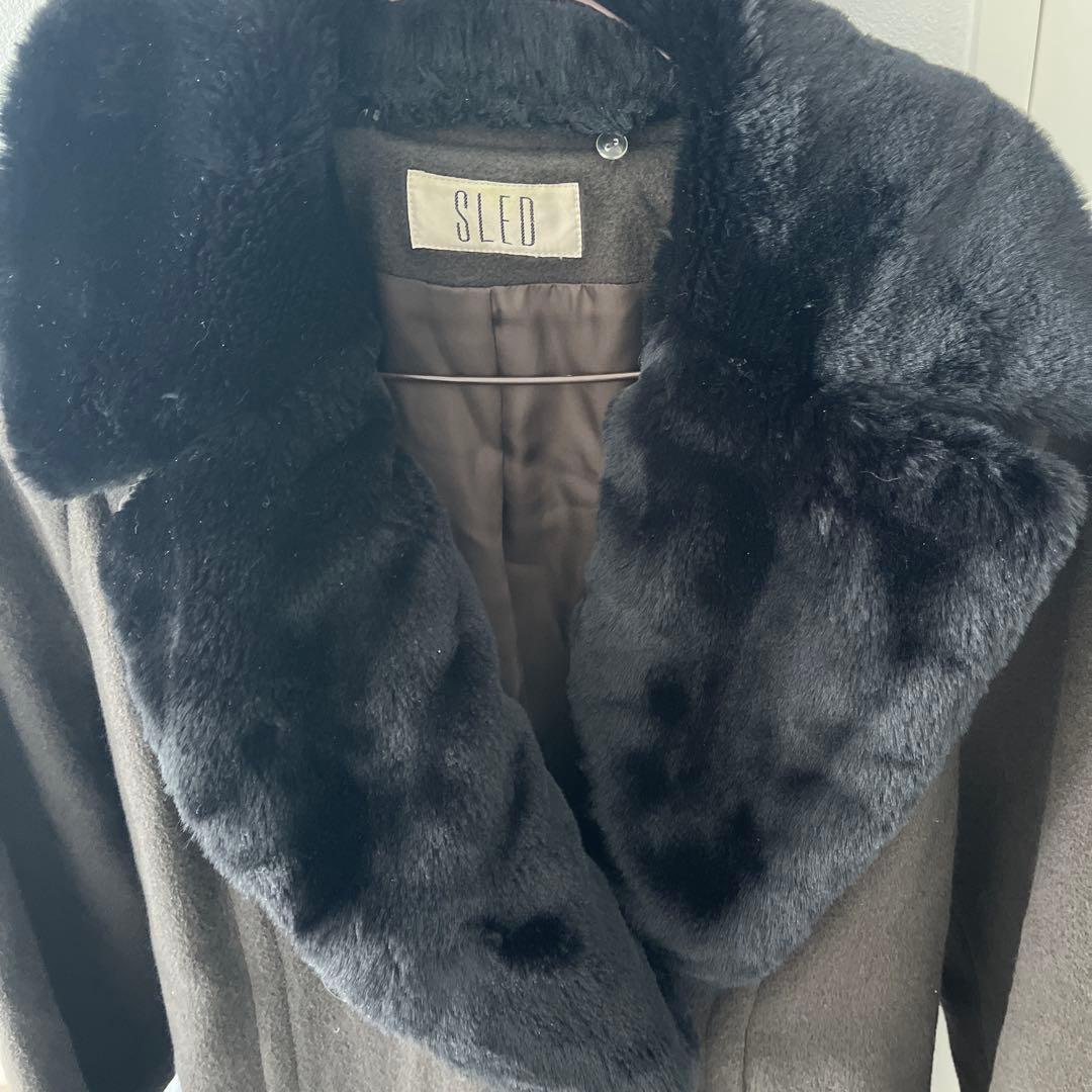 SLED アンゴラ100% ヴィンテージ ダークブラウン ダブルブレストコート