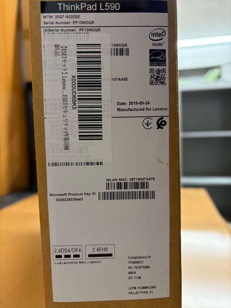 新品未開封　Lenovo ThinkPad L590