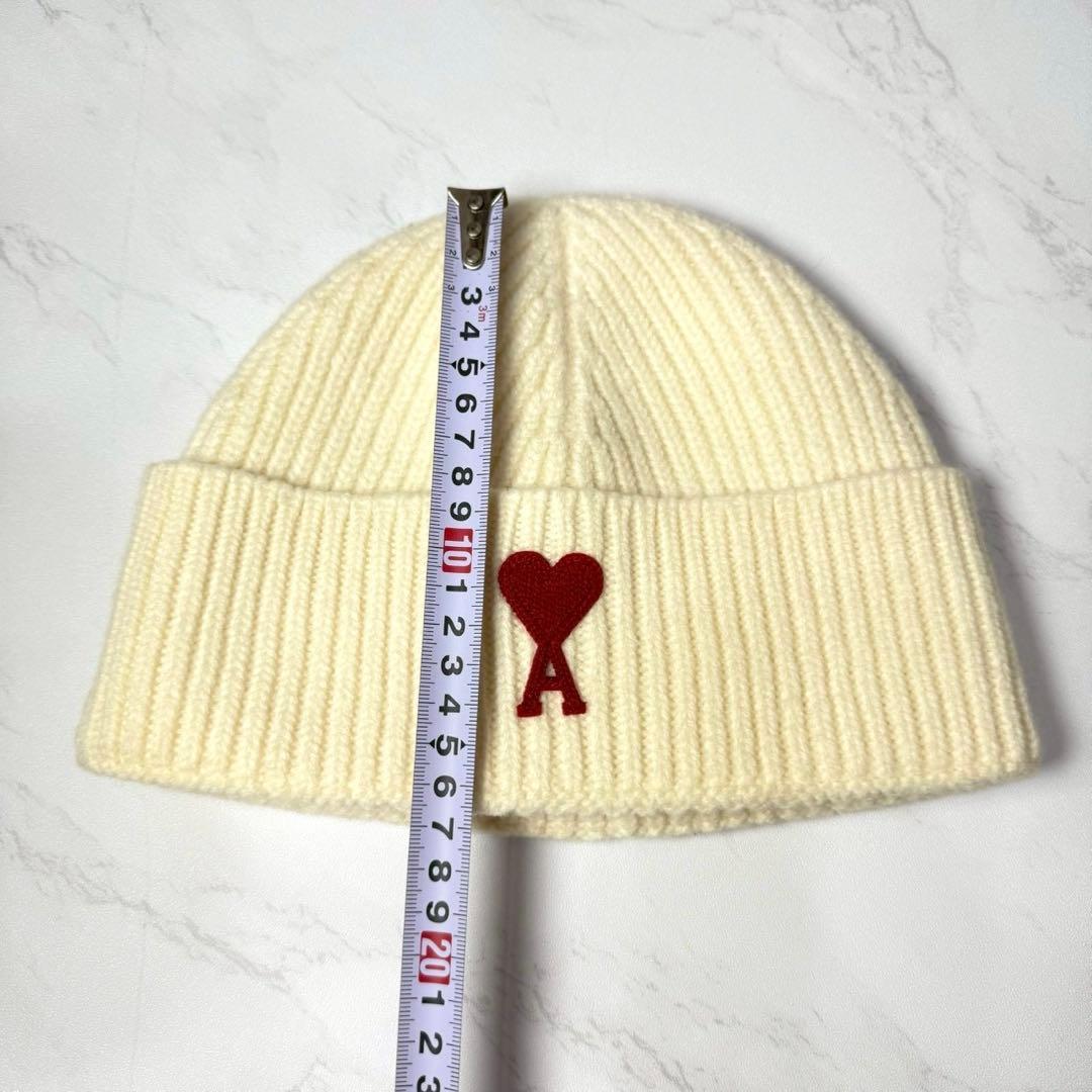 AMI PARIS アミパリス ニット帽 ハートロゴ アイボリー　袋付 最終価格