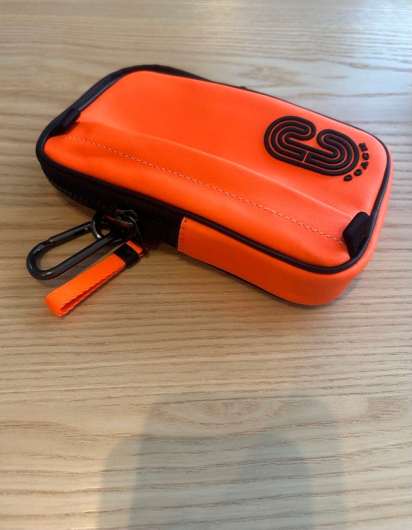 新品】COACH ポーチ メンズ 小物入れ オレンジ