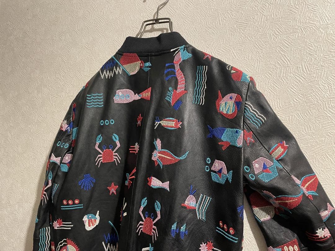 EMPORIO ARMANI マリン パターン レザー ジャケット