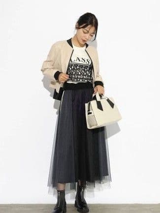 【新品・タグ付】ヤマダヤ スコットクラブ サイドラインミックスチュールスカート