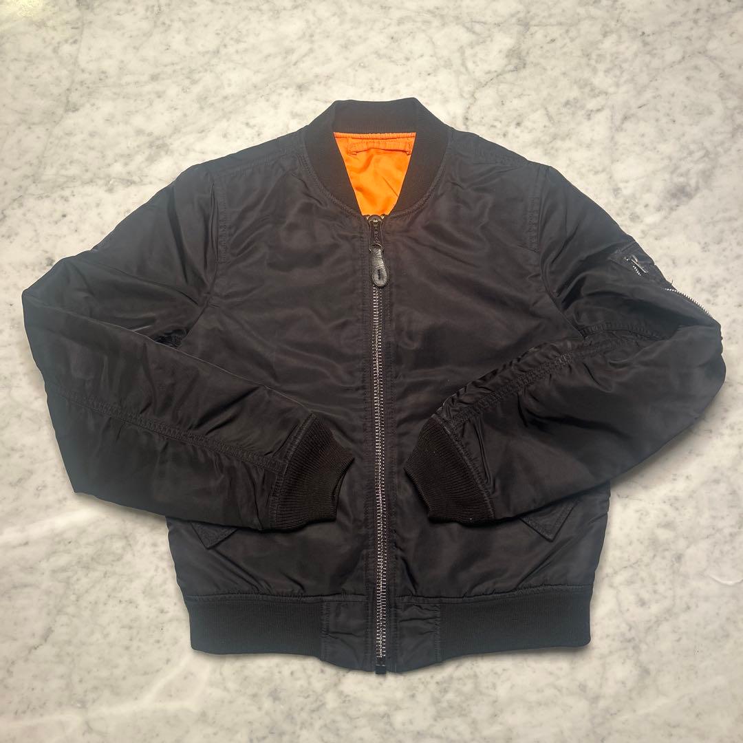 MA-1スタイル ナイロンジャケット ブラック