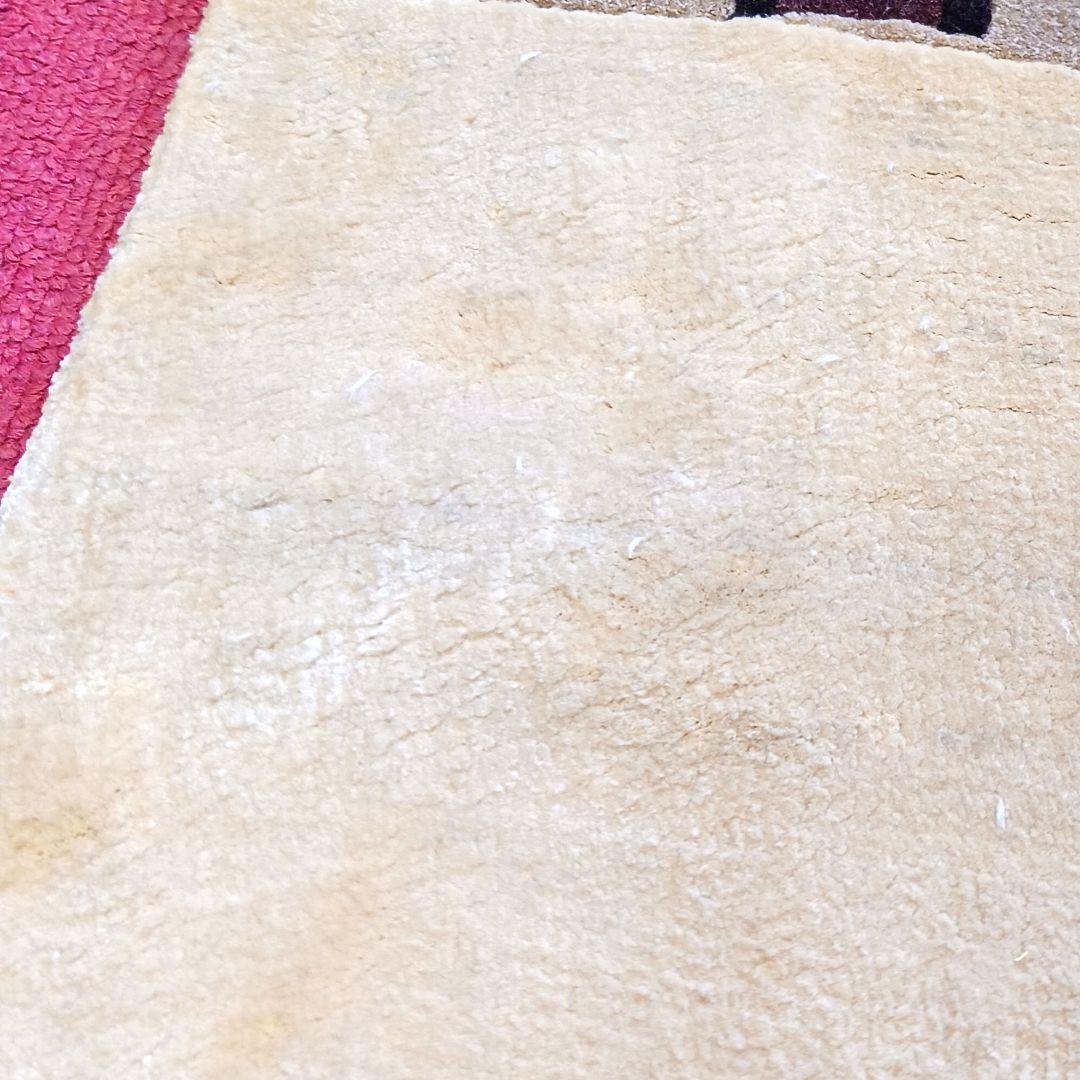 Y747 中国緞通 手織 ハンドカット ウール 123×63.5cm 人物画　下