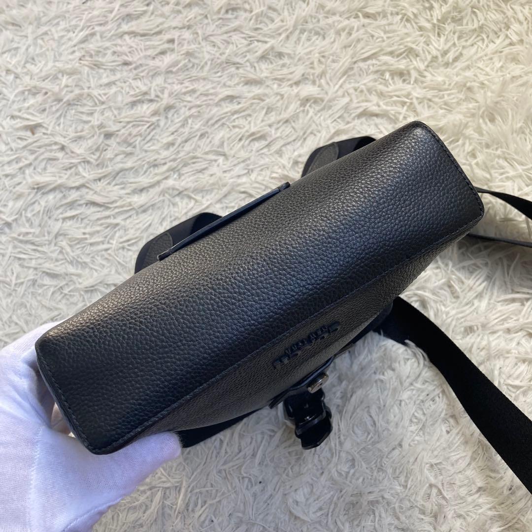未使用級 COACH 黒 ブラック ハドソン メッセンジャー 革 レザー