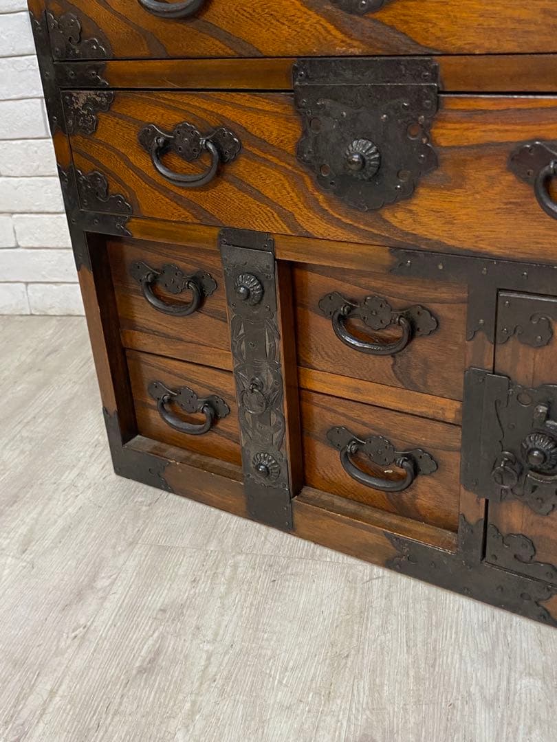 【東京都内23区配送無料】アンティーク　ミニ　箪笥　木製　引き出し　古道具　民芸