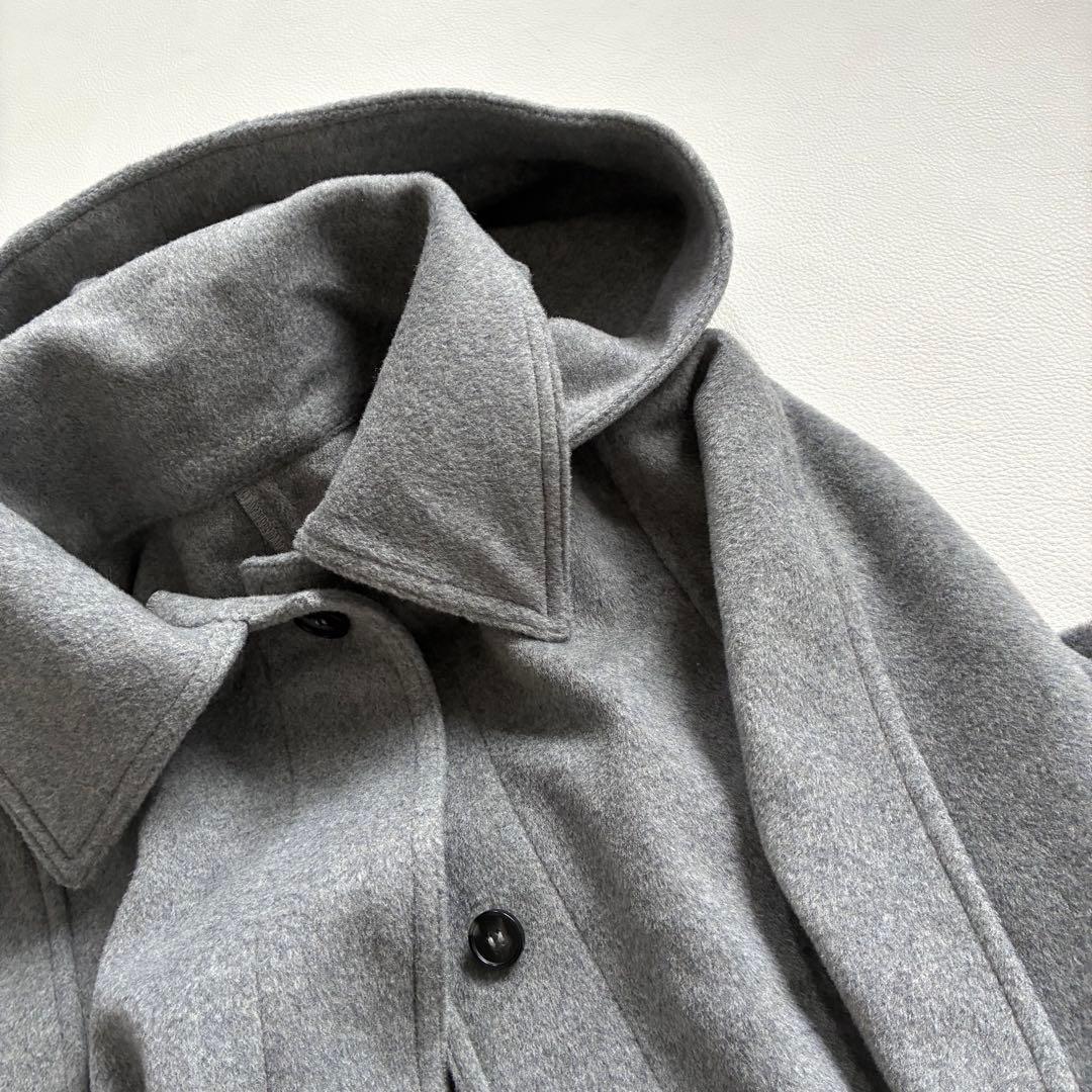 ◆美品◆ナノユニバース◆3.4万◆ポンチョウールコート◆グレー◆フード◆フリー