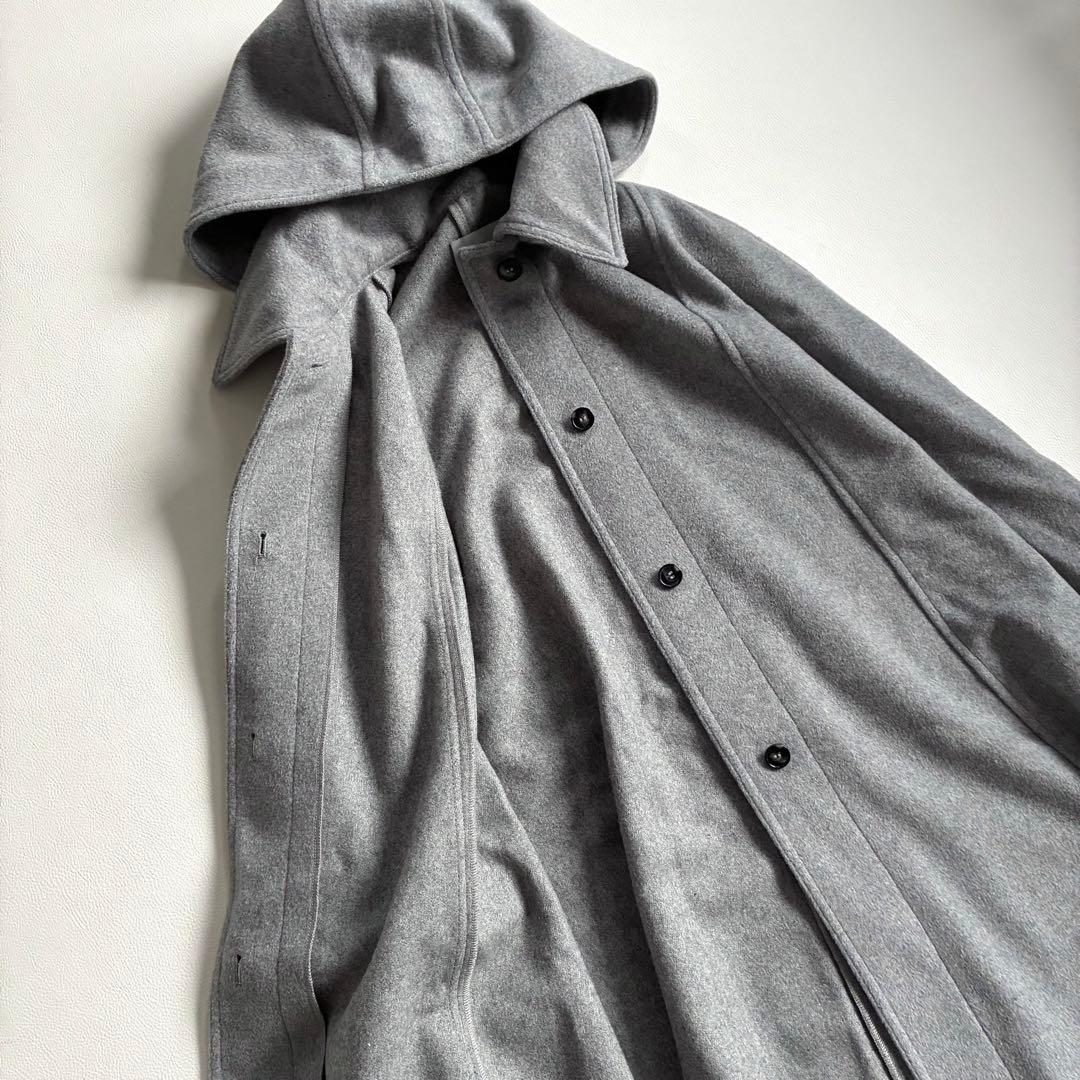 ◆美品◆ナノユニバース◆3.4万◆ポンチョウールコート◆グレー◆フード◆フリー