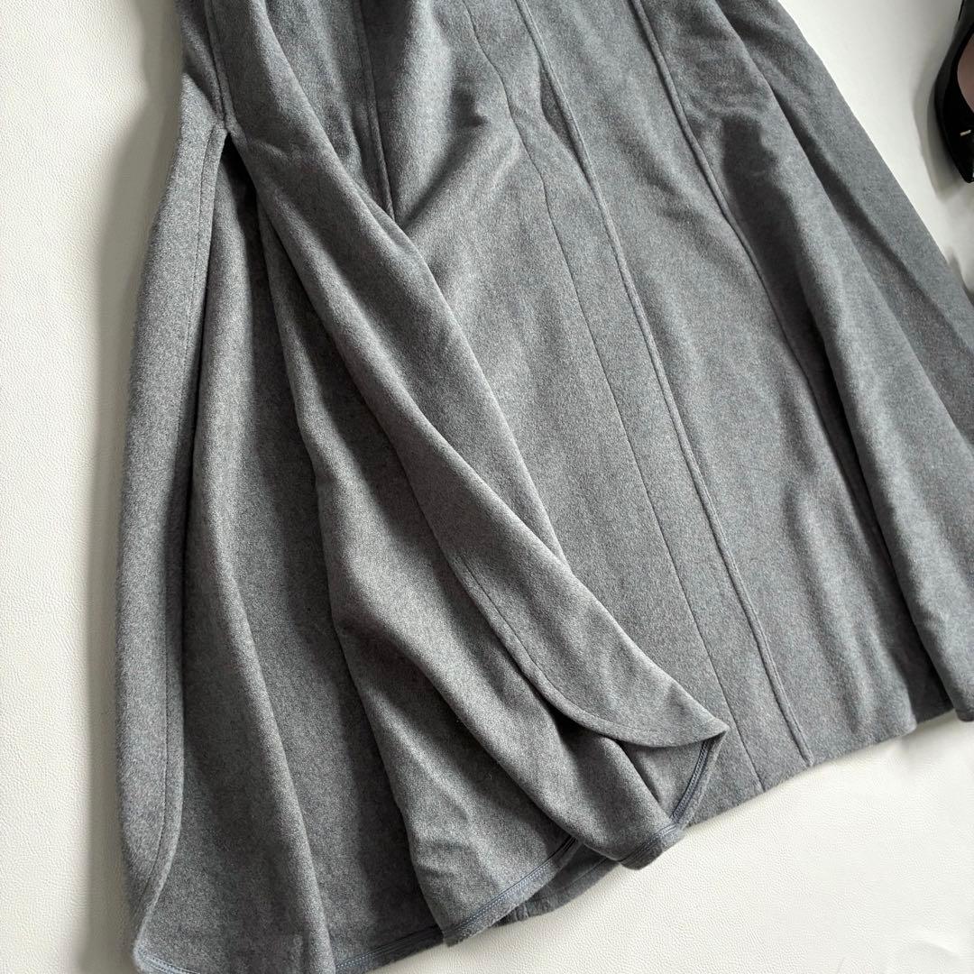 ◆美品◆ナノユニバース◆3.4万◆ポンチョウールコート◆グレー◆フード◆フリー