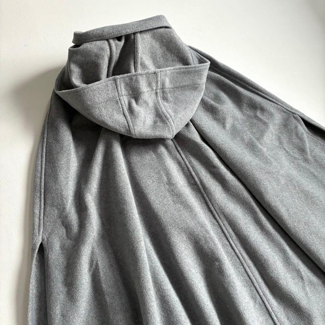 ◆美品◆ナノユニバース◆3.4万◆ポンチョウールコート◆グレー◆フード◆フリー