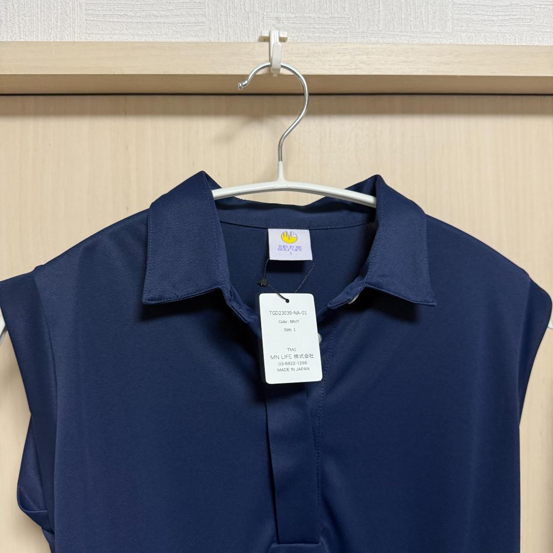 新品 TMG ティー エム ジー Iラインシャツワンピース ネイビー 長谷川京子