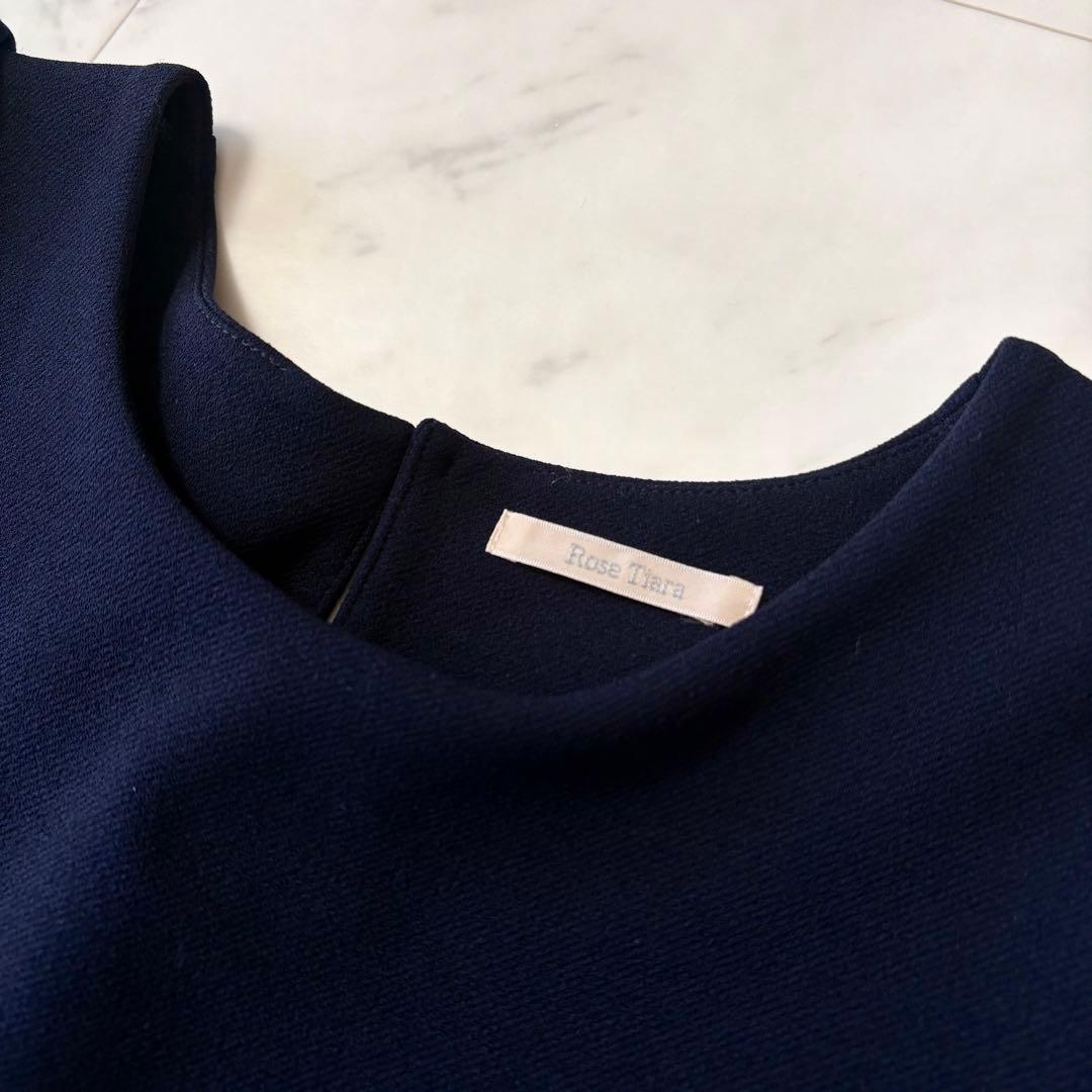 美品 ローズティアラ 大きいサイズ46 洗える チェック ティアードワンピース