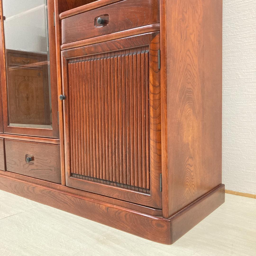 【カリモク】茶棚　水屋箪笥　飾り棚　キャビネット　茶箪笥　食器棚　古民家　和室