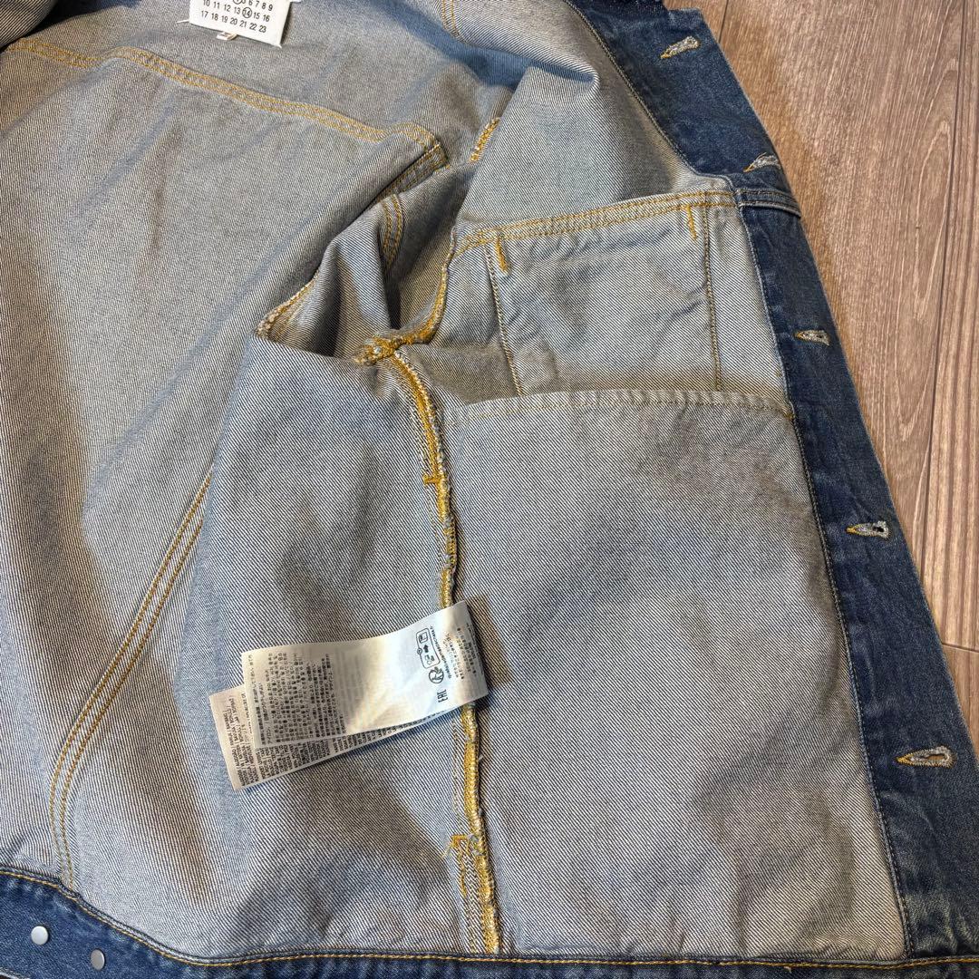 50） Maison Margiela ノーカラー ダメージ加工デニムジャケット