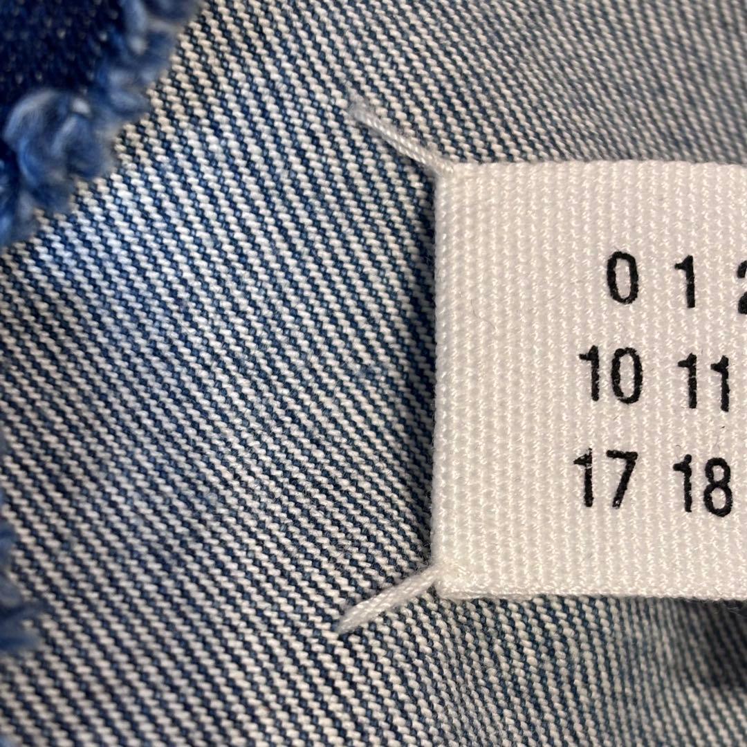 50） Maison Margiela ノーカラー ダメージ加工デニムジャケット
