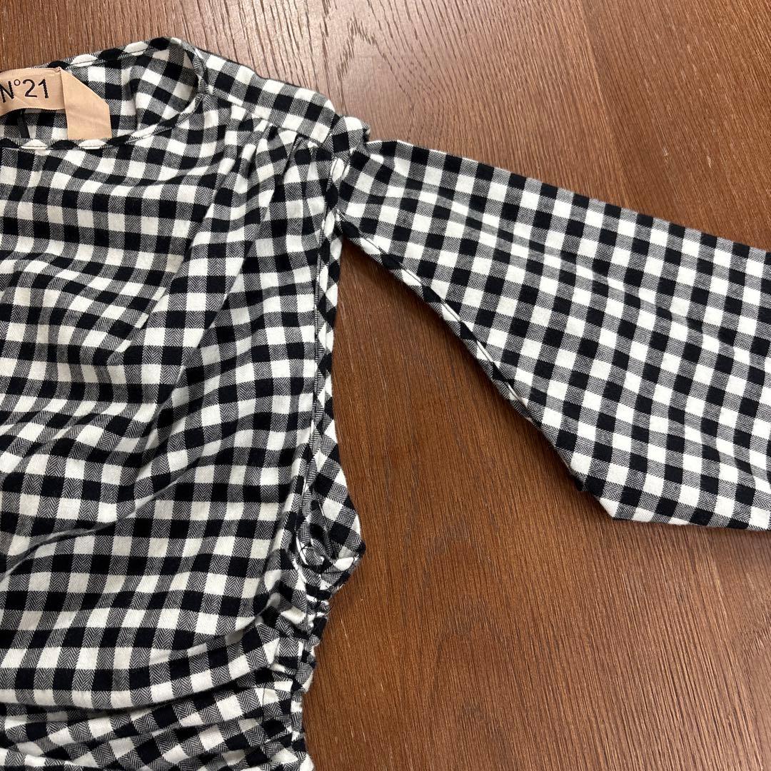 40 チェックミニワンピース 黒 白 ブラック ホワイト
