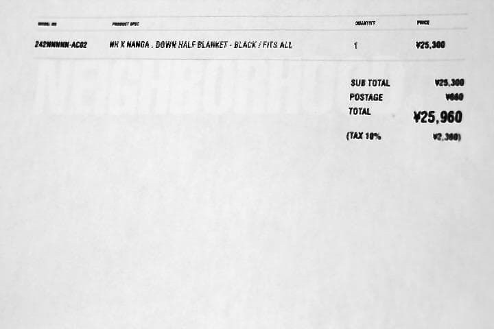 新品未開封 24FW NEIGHBORHOOD × NANGA. BLANKET