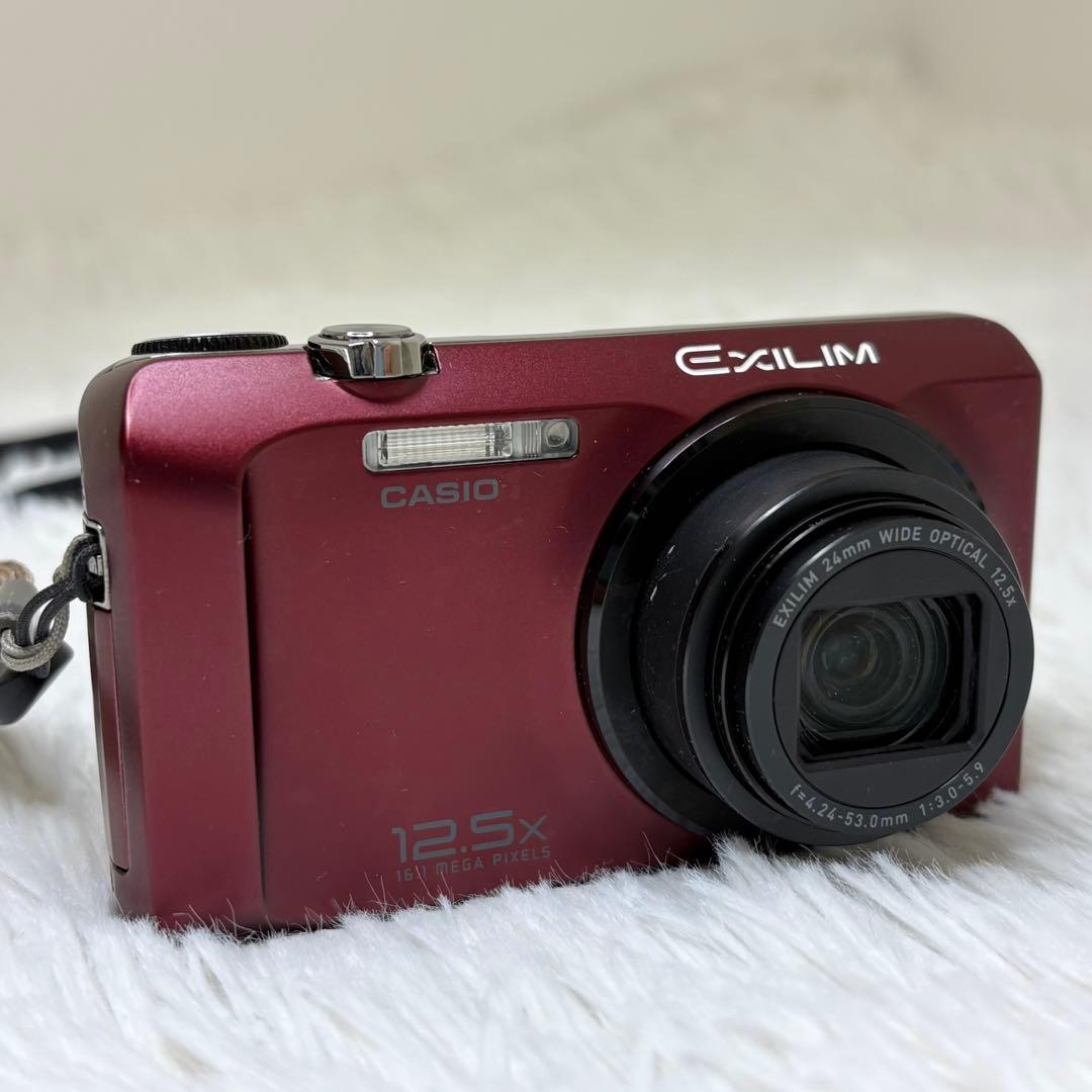 CASIO カメラ　EX-H30 充電器　箱　レッド コンデジ　動作品　外観美品