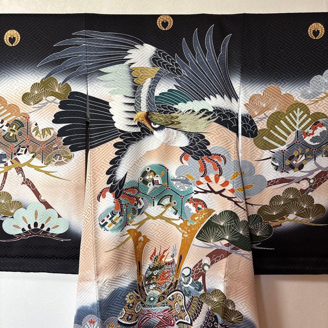 ケ*ケ様 七五三　お宮参り　掛け着　鷹 刺繍　長襦袢