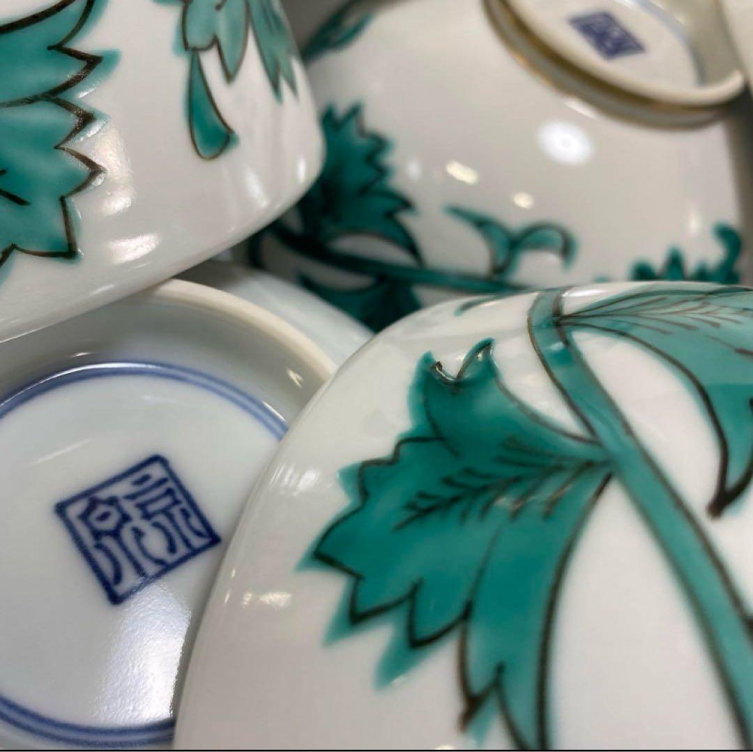 平安 京泉 清水焼 京焼 唐草 丼 どんぶり 小丼 6点セット 鉢 深