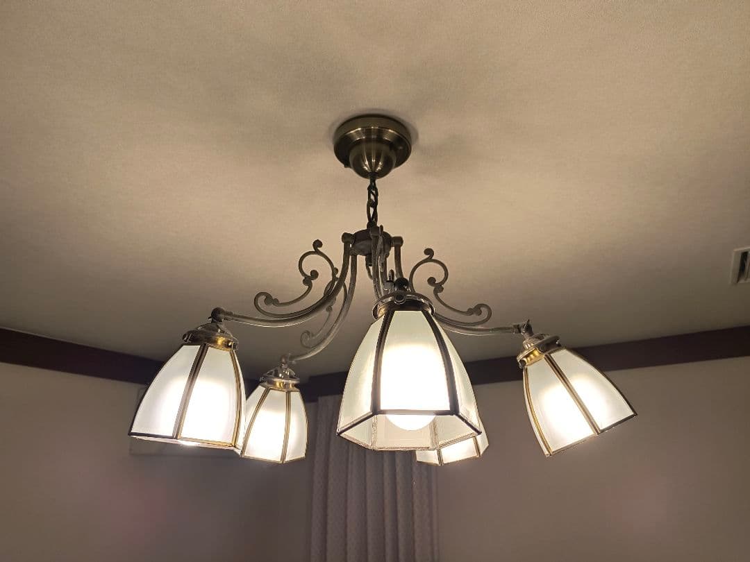 アンティーク調 シャンデリア 天井照明　5灯式 シャンデリア5灯 アンティーク照明 1年保証 PSEマーク付き 天井照明