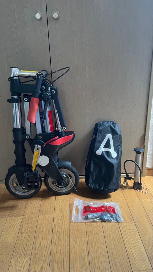 A-bike 折りたたみ自転車 8インチブラック レッド
