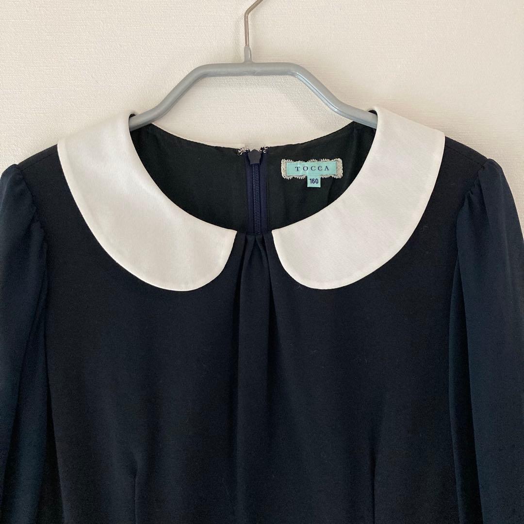 美品】TOCCA ネイビー リボンフォーマルワンピース 160