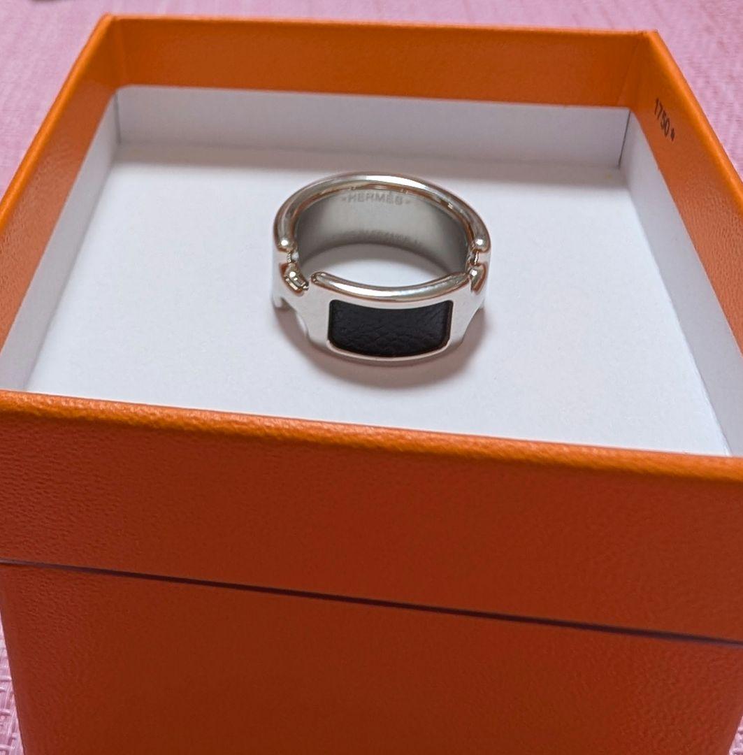 はなはな様【HERMES】リング《オランプ》黒×シルバー PM/M(13号相当)