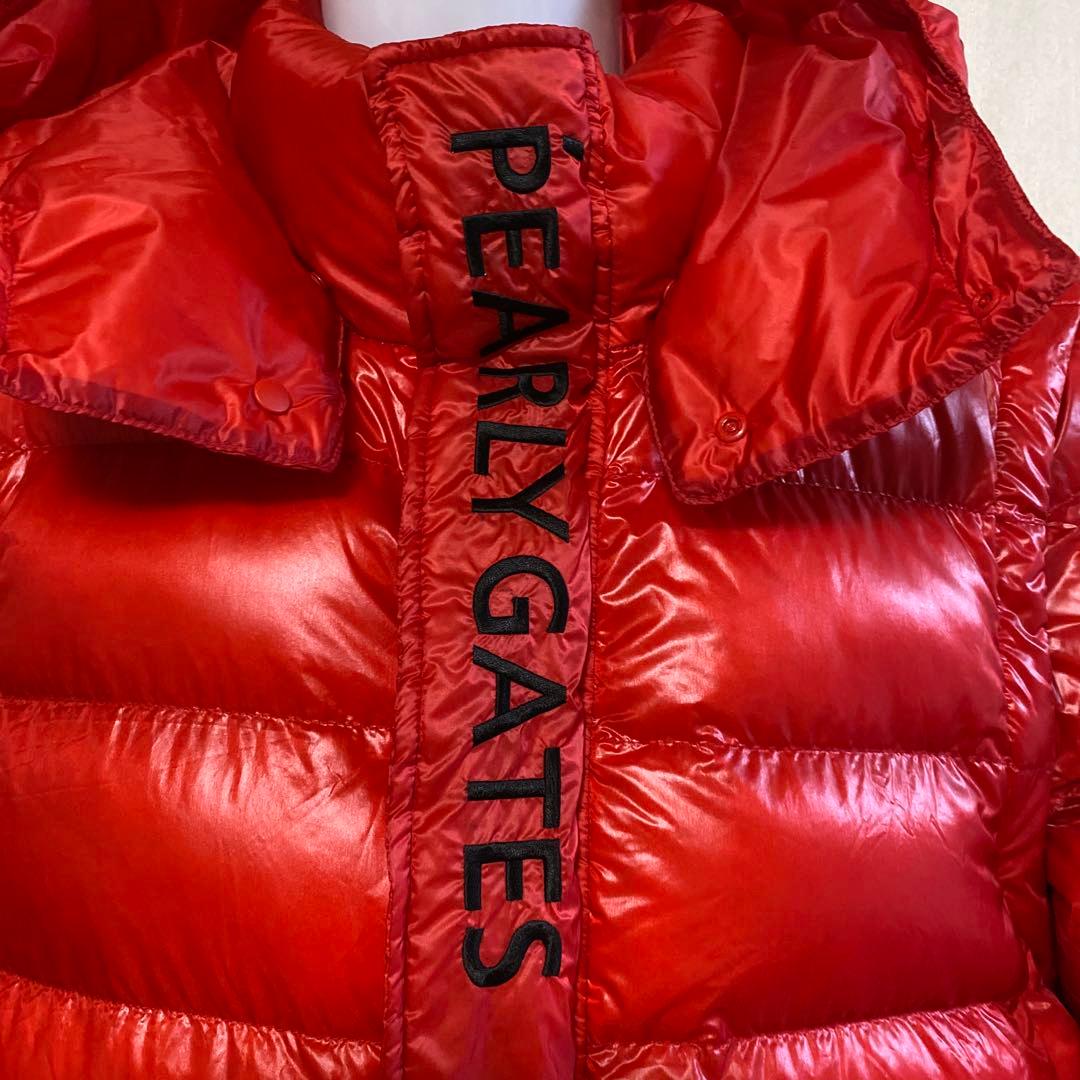 PEARLY GATES フード付きダウンジャケット サイズ7 レッド - メルカリ