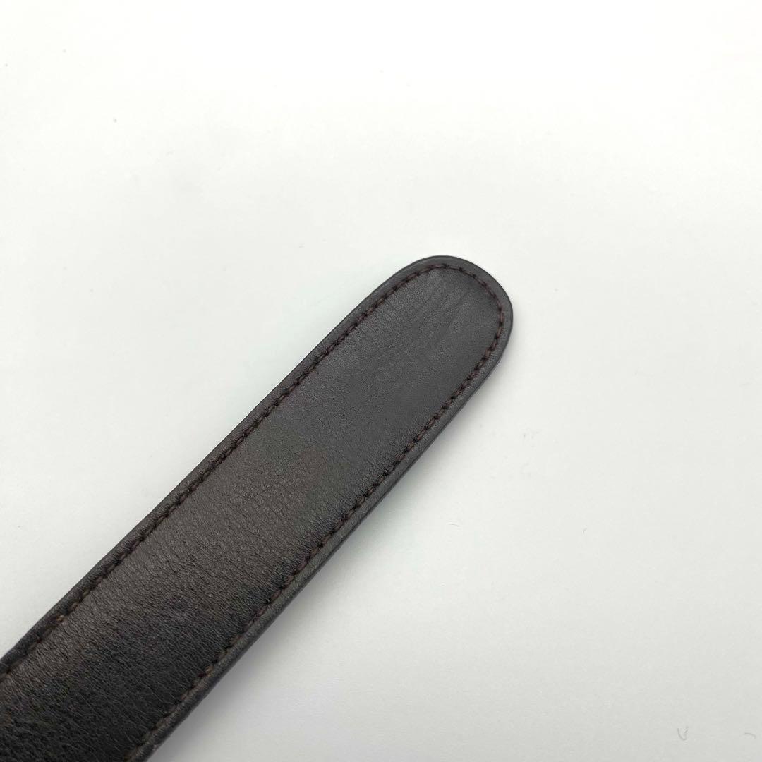 【希少】OLD GUCCI グッチ ヴィンテージ ロゴ ベルト 筆記体 ブラウン