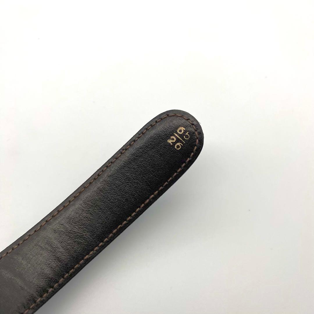 【希少】OLD GUCCI グッチ ヴィンテージ ロゴ ベルト 筆記体 ブラウン