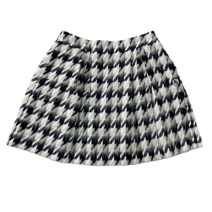 PEARLY　GATES　パーリーゲイツ　スカート　白黒　羊毛　モヘヤスカート