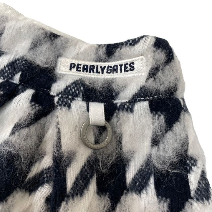 PEARLY　GATES　パーリーゲイツ　スカート　白黒　羊毛　モヘヤスカート