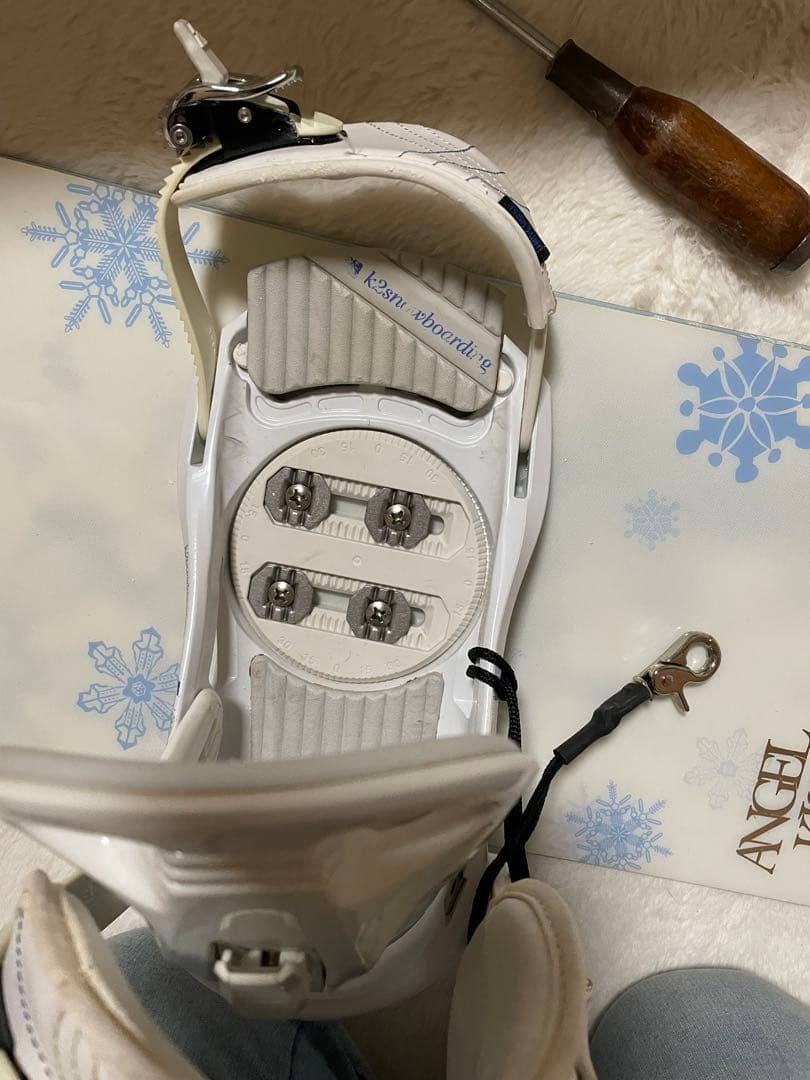 スノーボードビィンディングセット kissmark× k2 140×S 白