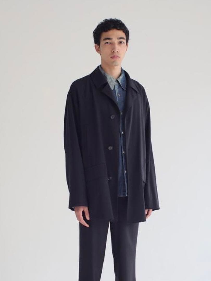 ジャケット・アウター AURALEE HARDTWIST WOOL DOBBY HALF COAT 4