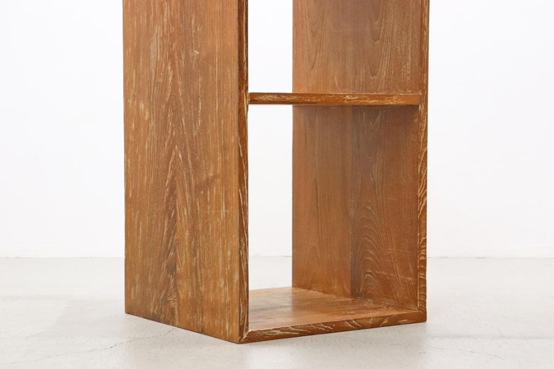 チーク無垢材 オープンシェルフ 飾り棚 本棚 食器棚 ラック 箱