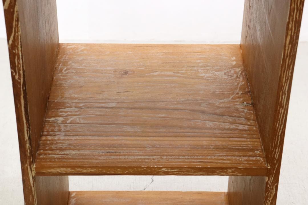 チーク無垢材 オープンシェルフ 飾り棚 本棚 食器棚 ラック 箱