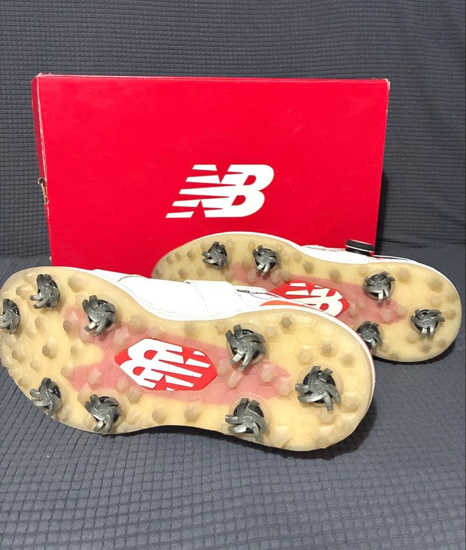 New Balance ゴルフシューズ ホワイト/オレンジ/ネイビー 27cm