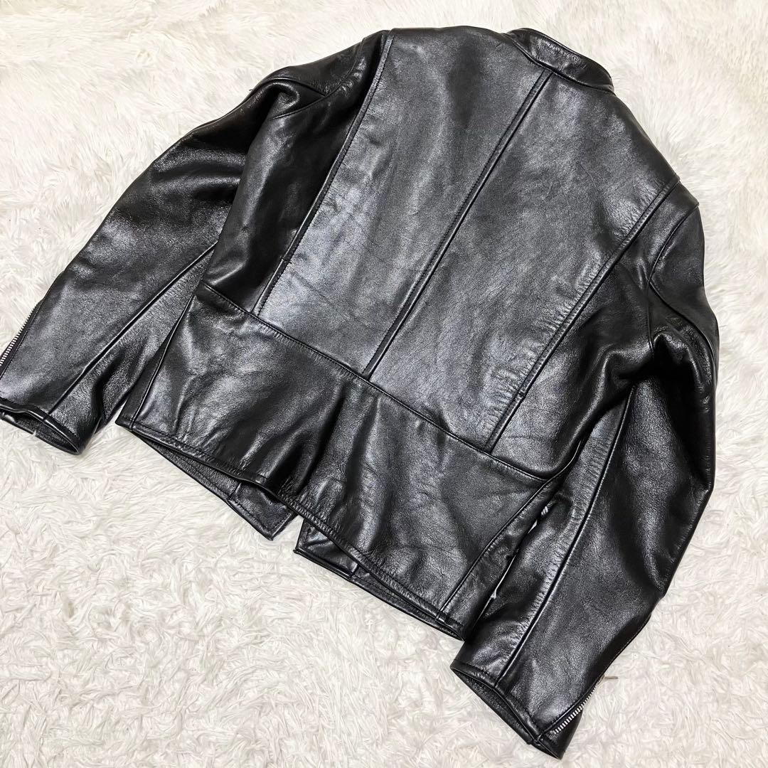 【稀少美品】オゾンコミュニティ OLD レザー シングルライダースジャケット 黒