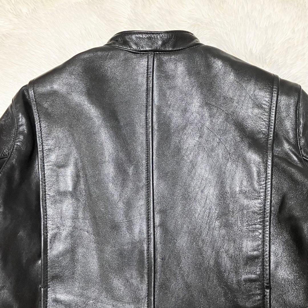 【稀少美品】オゾンコミュニティ OLD レザー シングルライダースジャケット 黒
