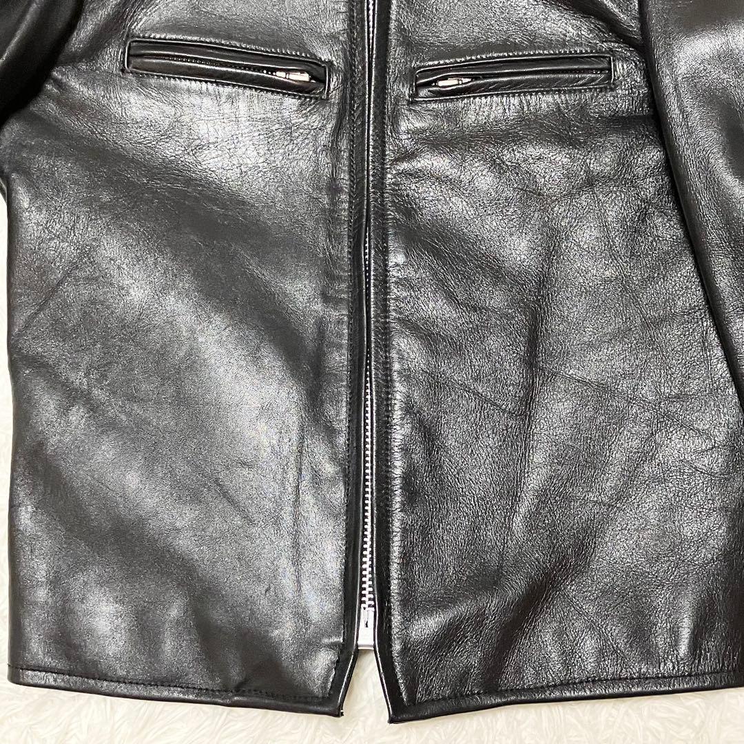 【稀少美品】オゾンコミュニティ OLD レザー シングルライダースジャケット 黒