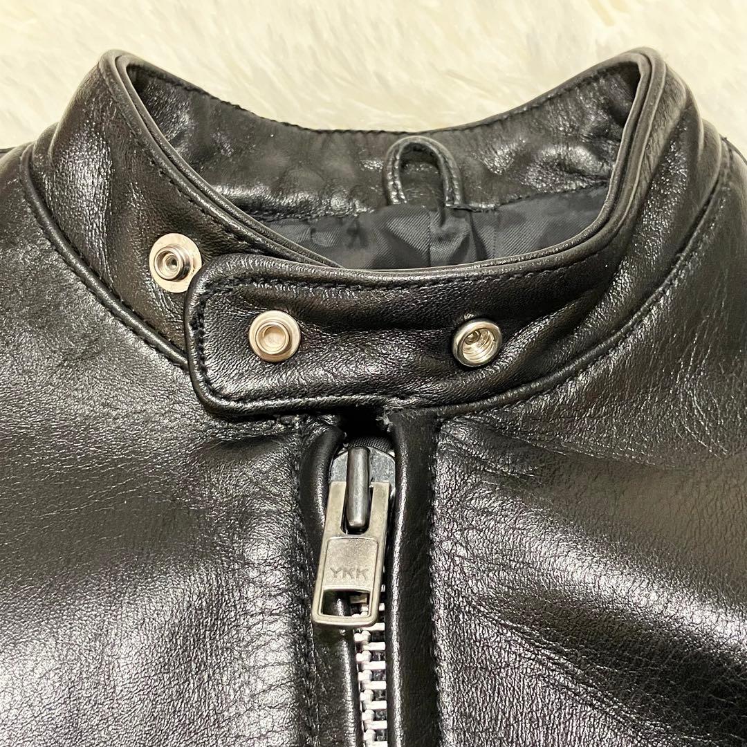 【稀少美品】オゾンコミュニティ OLD レザー シングルライダースジャケット 黒