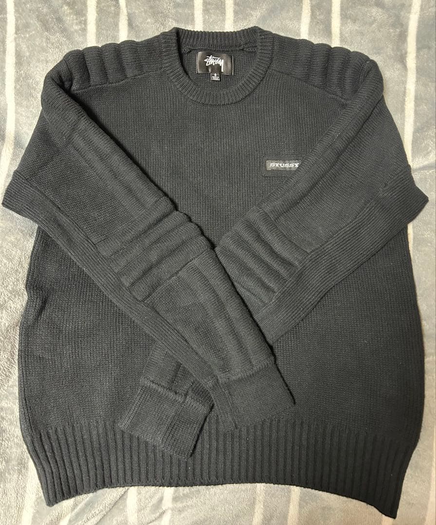 トップス STUSSY 25AW MOTO SWEATER BLACK S