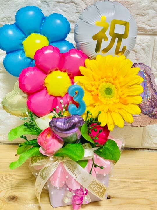 balloonギフト　卓上　ブーケ　タオル